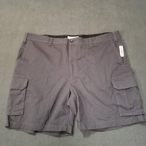 Amazon Essentials Cargo Shorts Mens 50 Grey Cotton Utility Multi-Pocket Twill